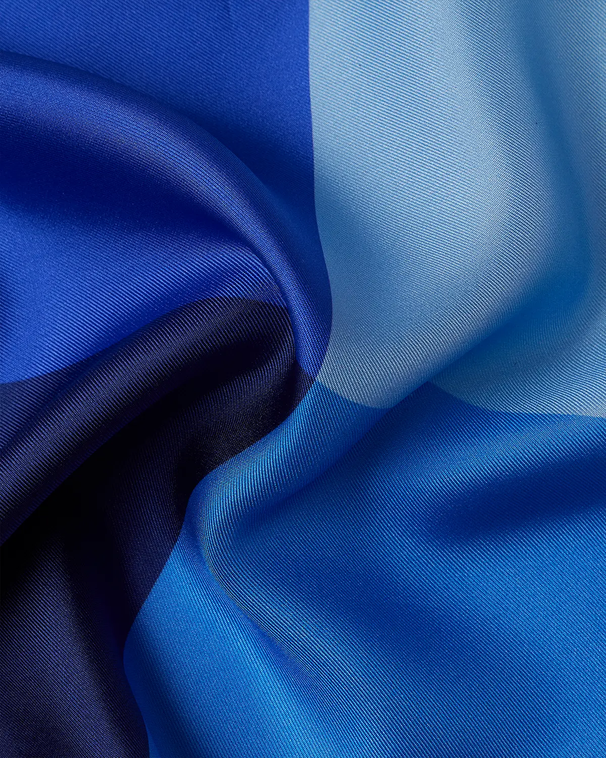 100% Silk Colourblocked Printed Pocket Square - Blue - Image 3