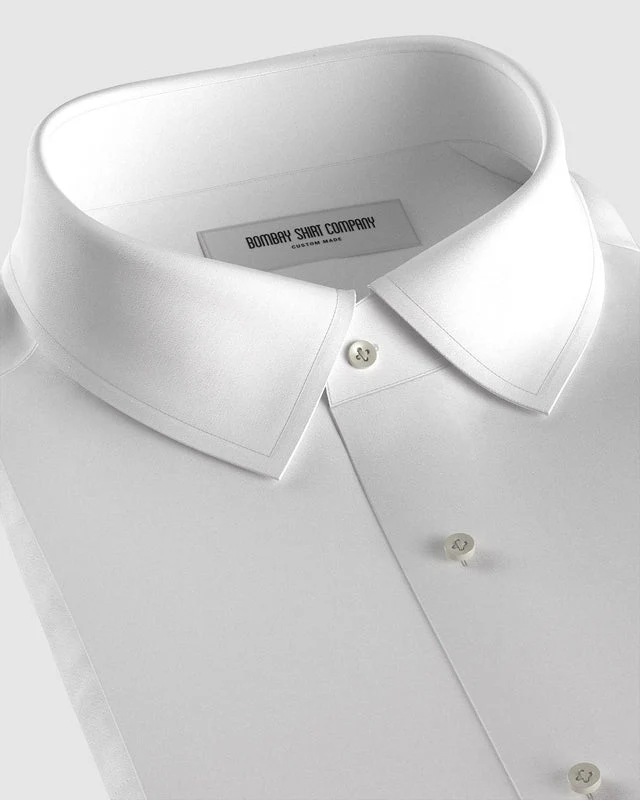 100% Cotton Poplin Shirt - White