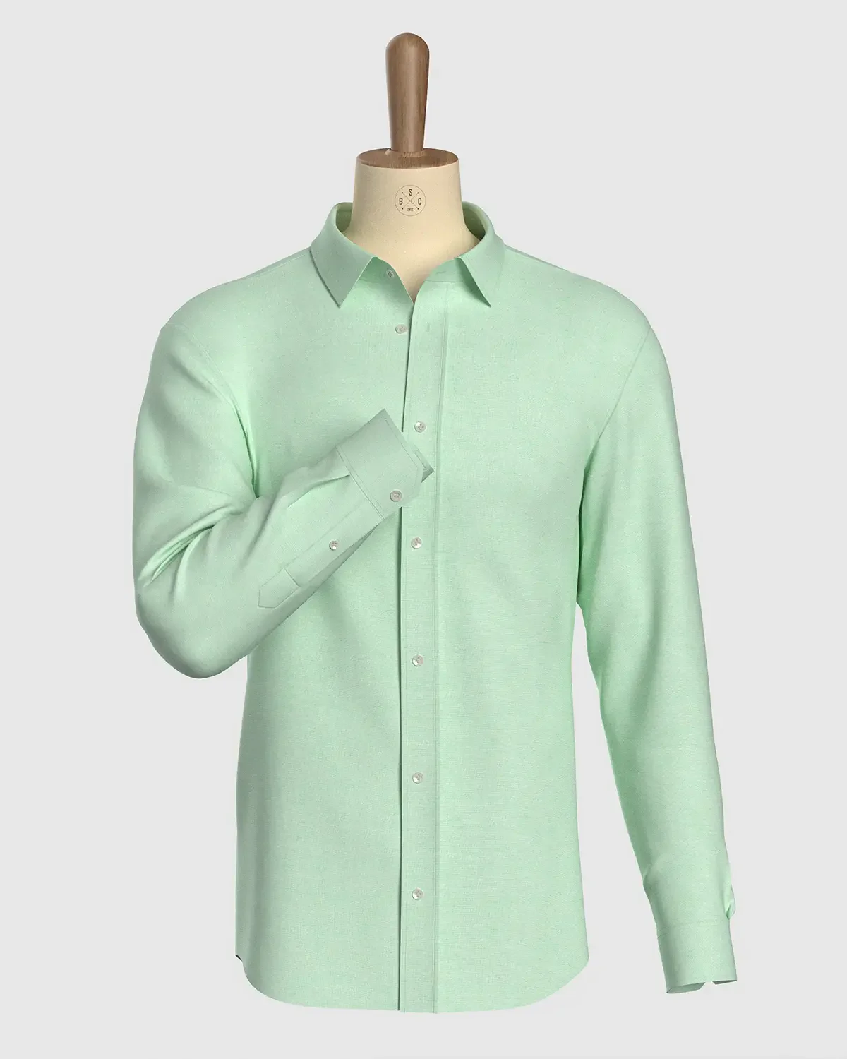 100% Linen Shirt - Light Green - Image 2
