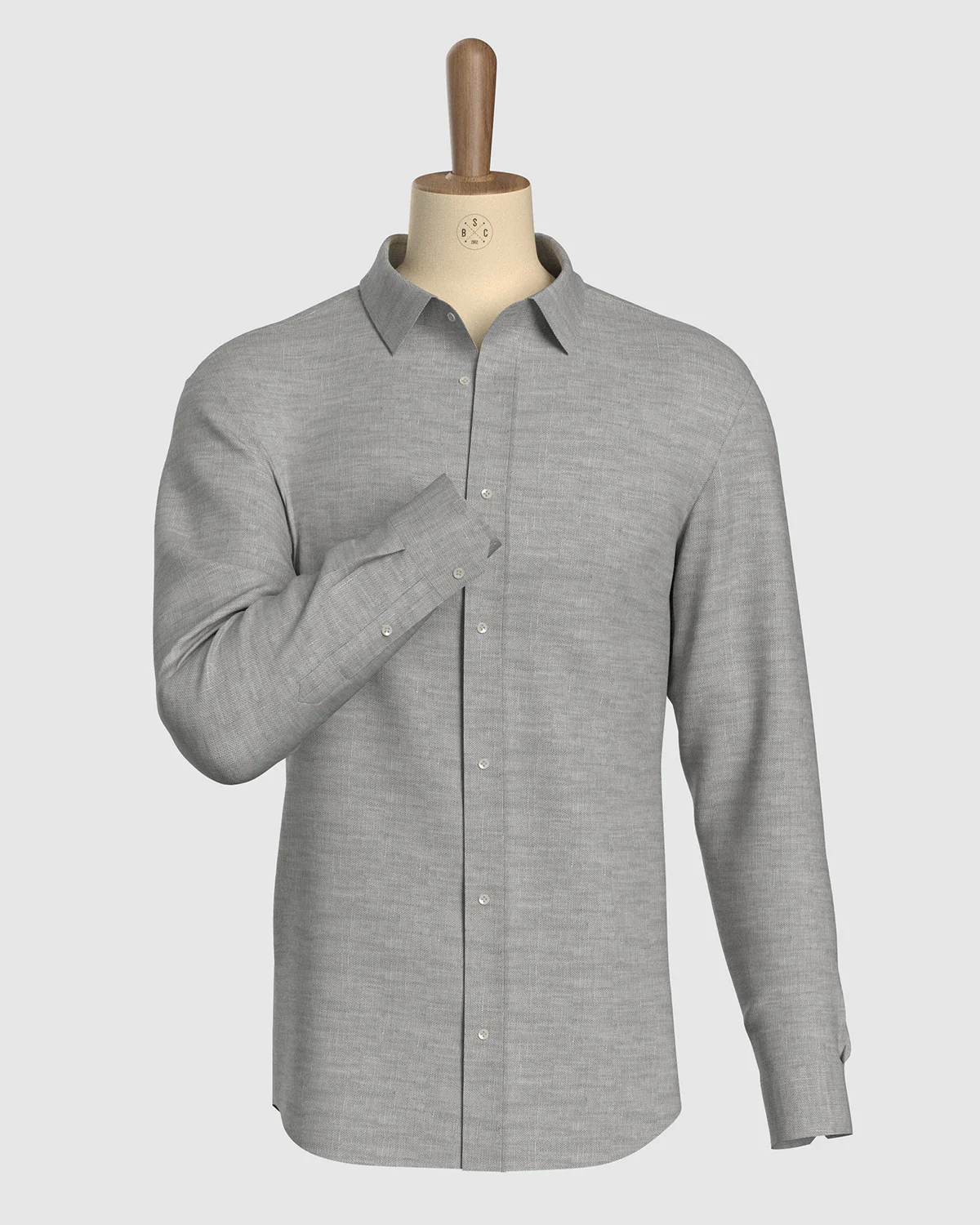 100% Linen Shirt - Light Grey - Image 2