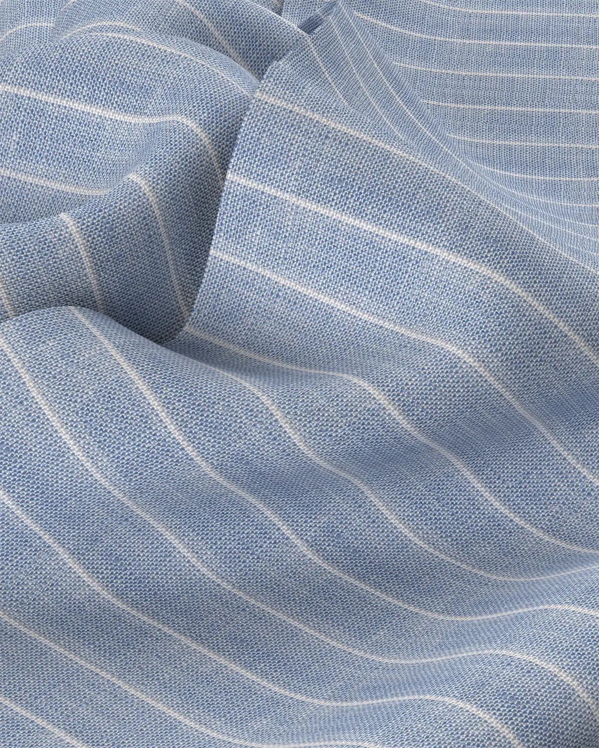 100% Linen Striped Shirt - Blue - Image 3