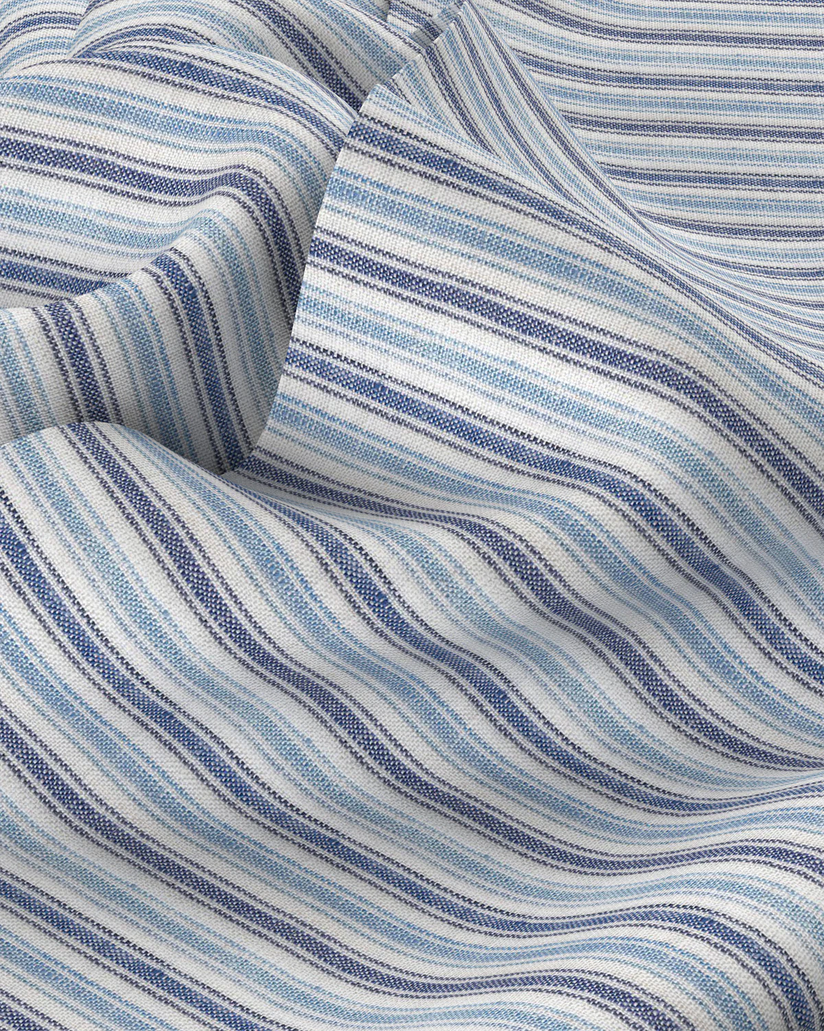 100% Linen Striped Shirt - Blue - Image 3