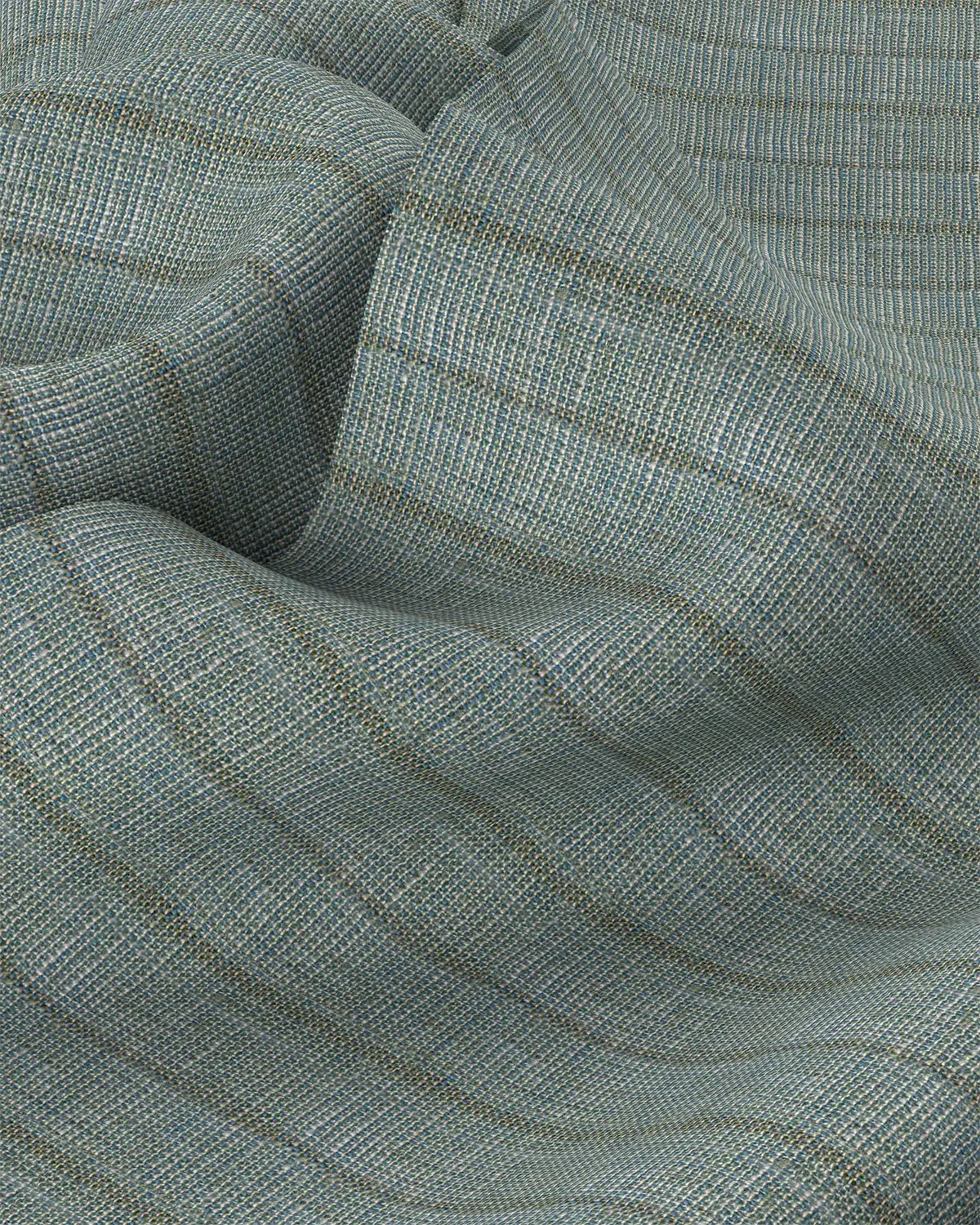 100% Linen Striped Shirt - Green