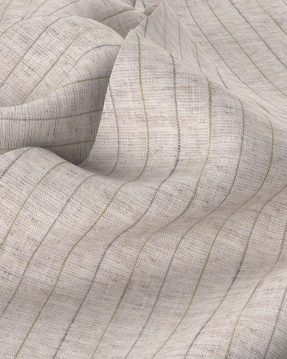 100% Linen Striped Shirt - Grey - Image 3