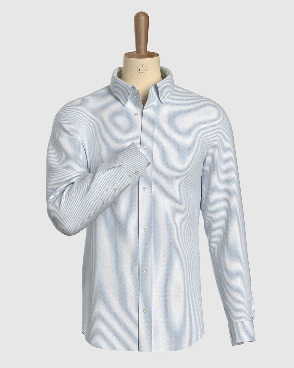 100% Linen Striped Shirt - Light Blue & White - Image 2