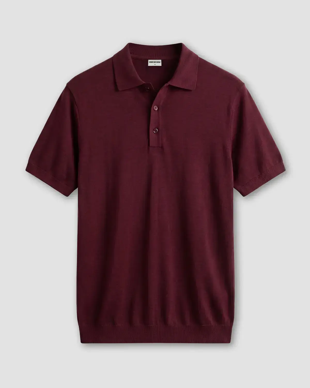 100% Merino Wool Polo - Burgundy