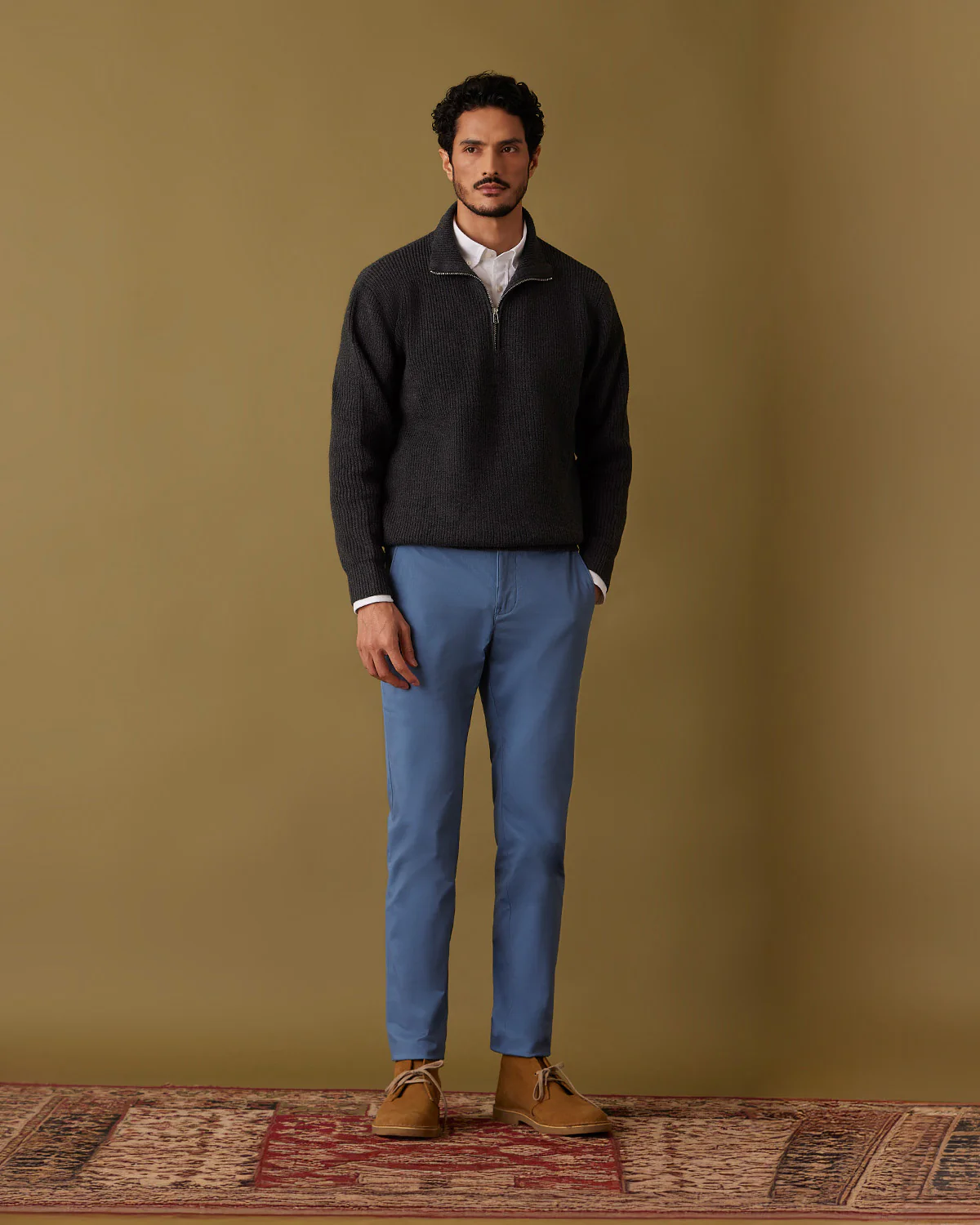 Alpine Half-Zipper Sweater - Dark Grey - Image 2