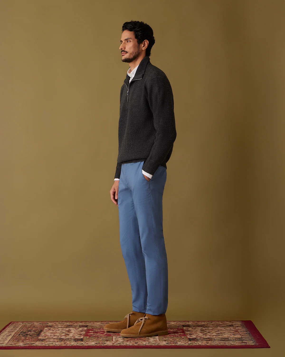 Alpine Half-Zipper Sweater - Dark Grey - Image 4