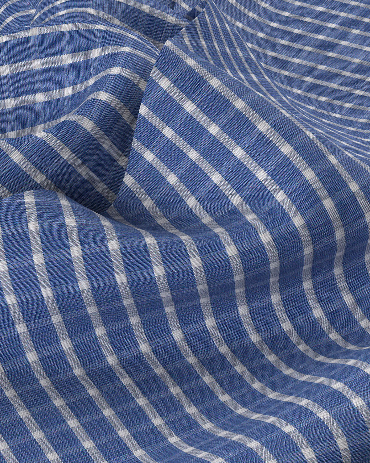 Aquarius Poplin Checked Shirt - Blue & White - Image 3