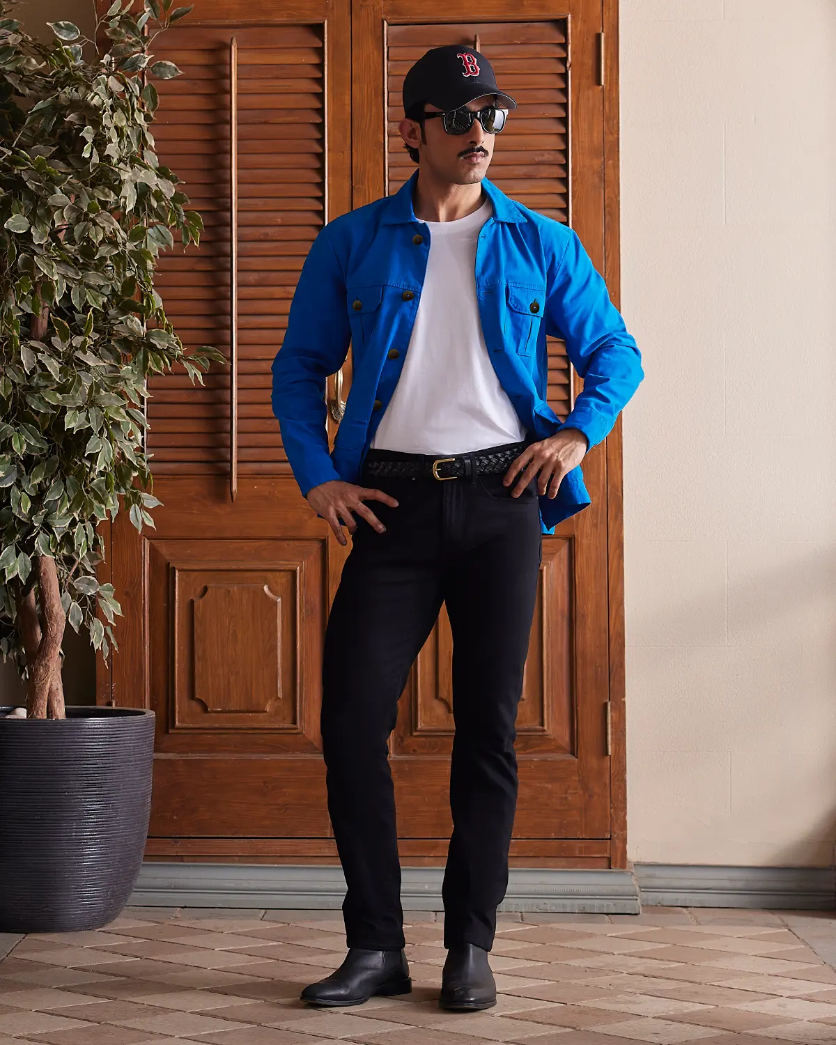 Ashcroft Washed Twill Shacket - Royal Blue - Image 3