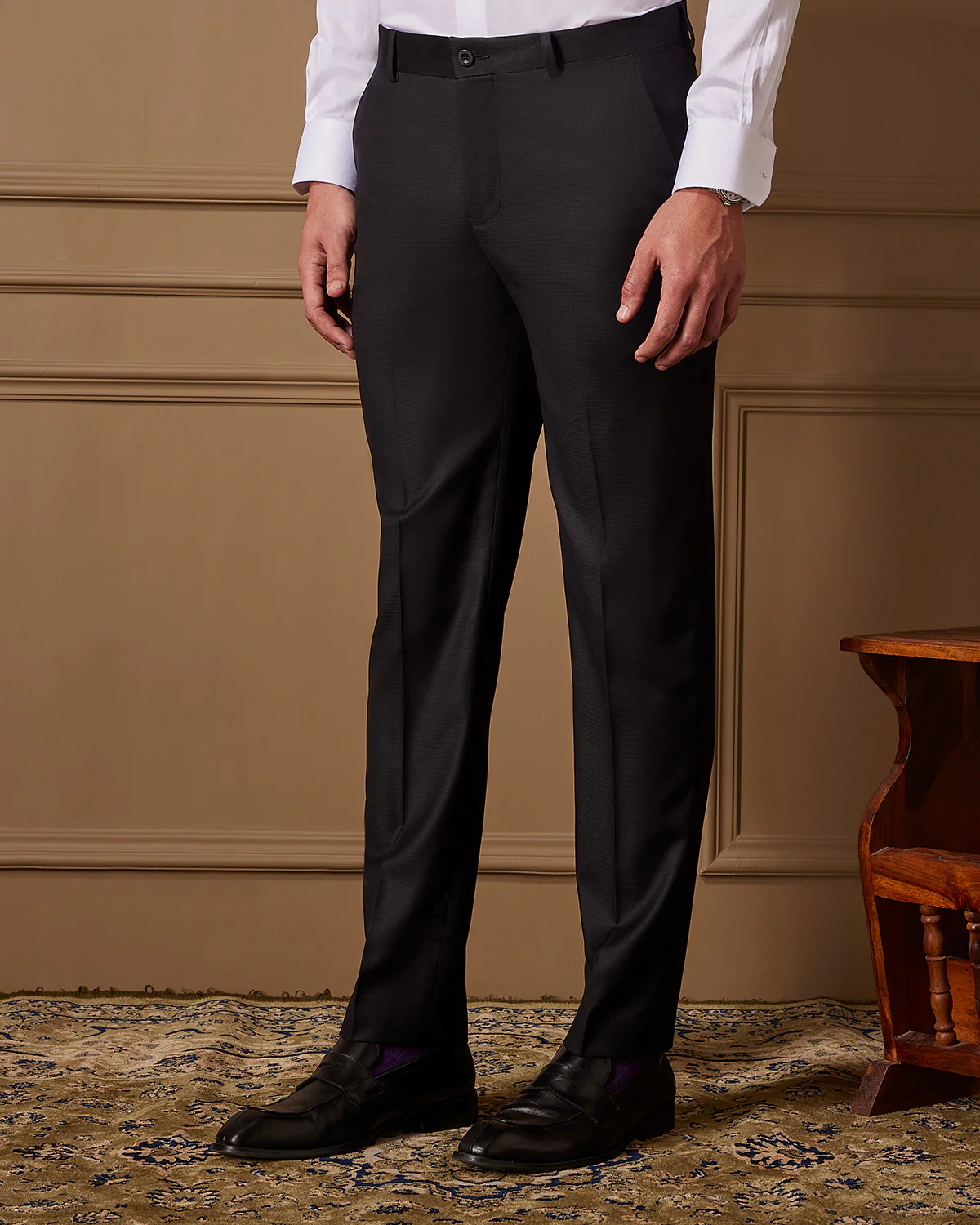 Astra Blended Cotton Dress Pants - Black - Image 5