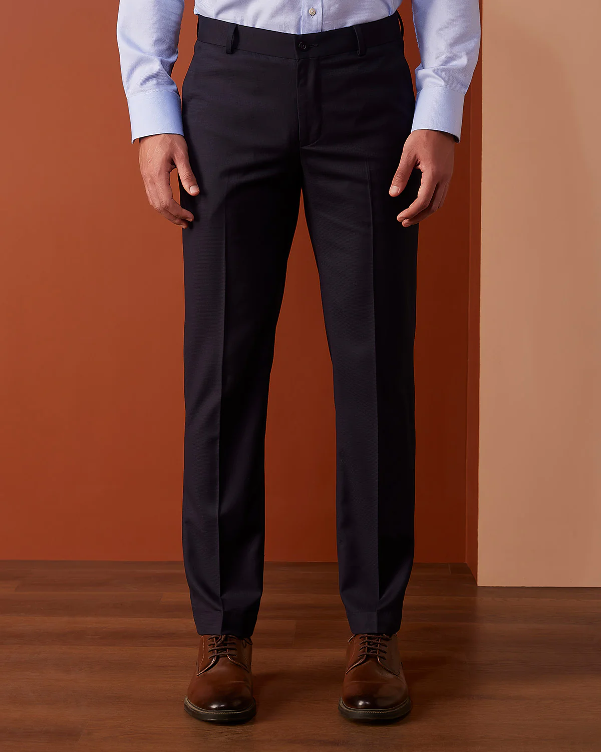 Astra Blended Cotton Dress Pants - Navy - Image 5