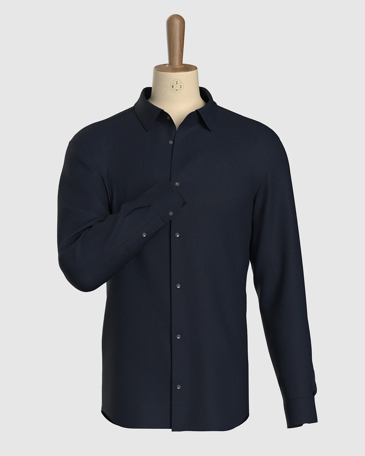 Atlas Satin Shirt - Navy - Image 2