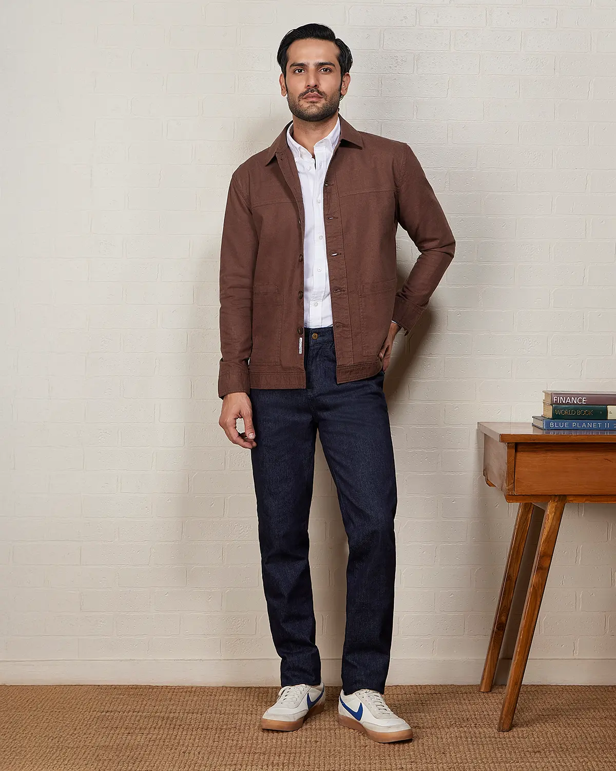 Aven Cotton Linen Shacket - Brown - Image 2