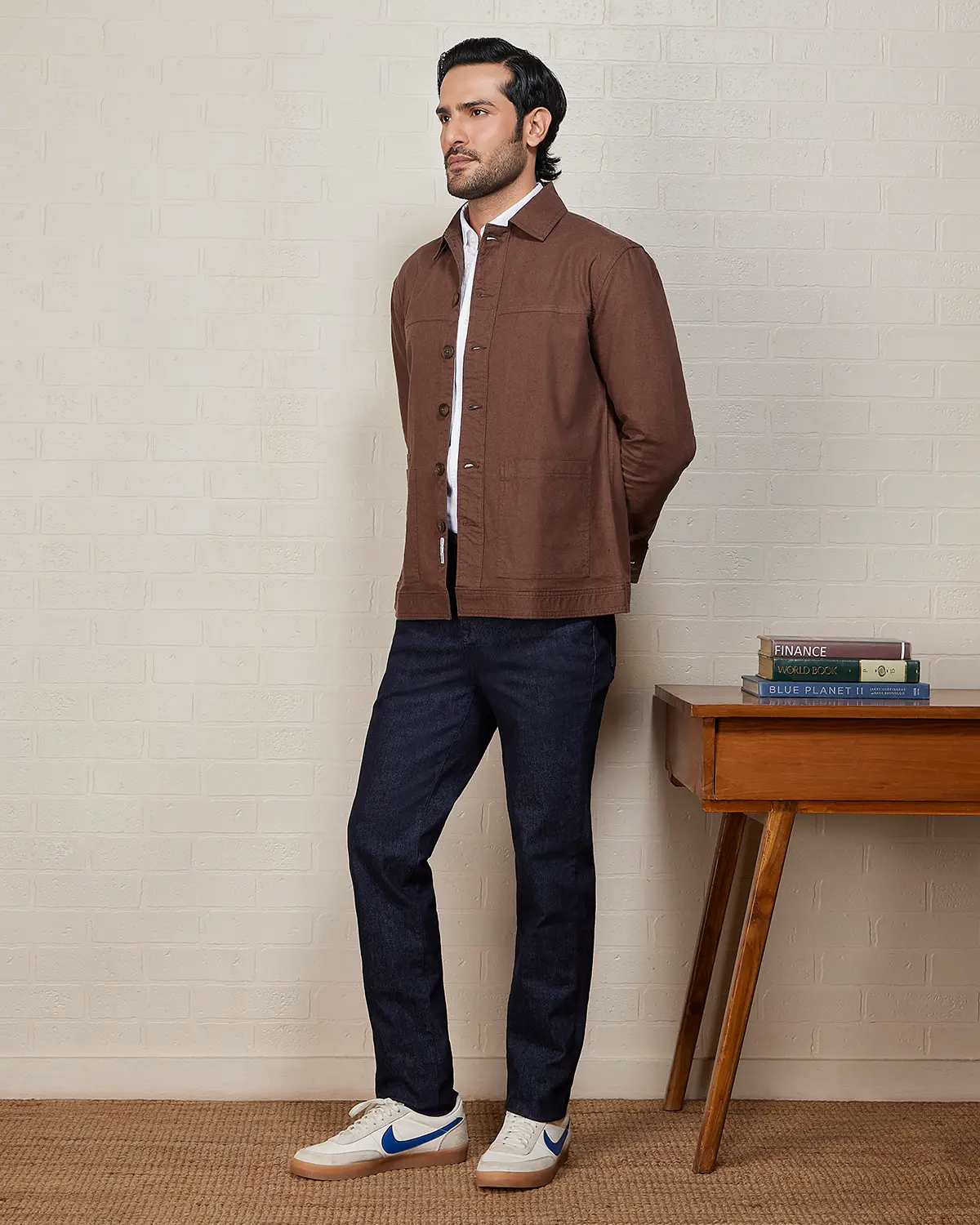 Aven Cotton Linen Shacket - Brown - Image 4
