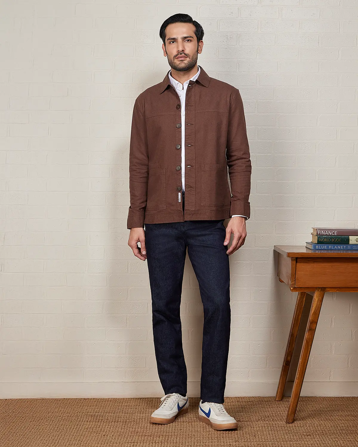 Aven Cotton Linen Shacket - Brown - Image 5