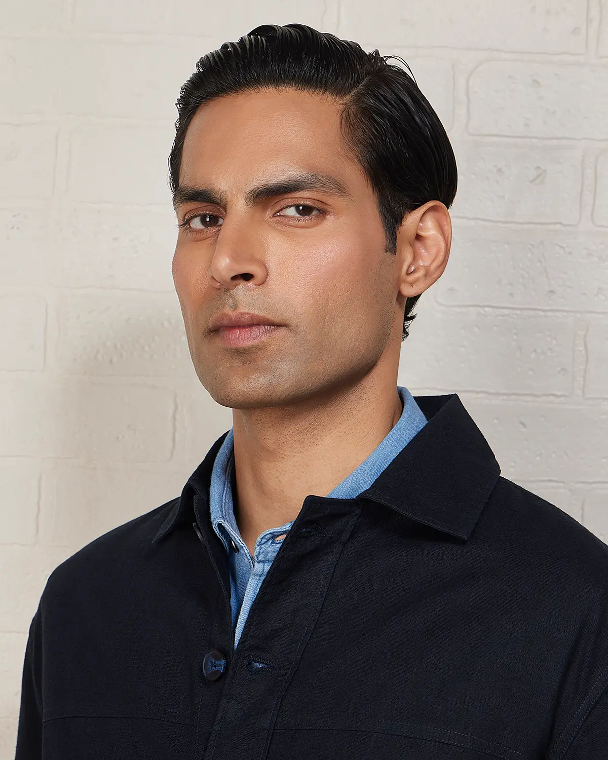 Aven Cotton Linen Shacket - Navy - Image 4