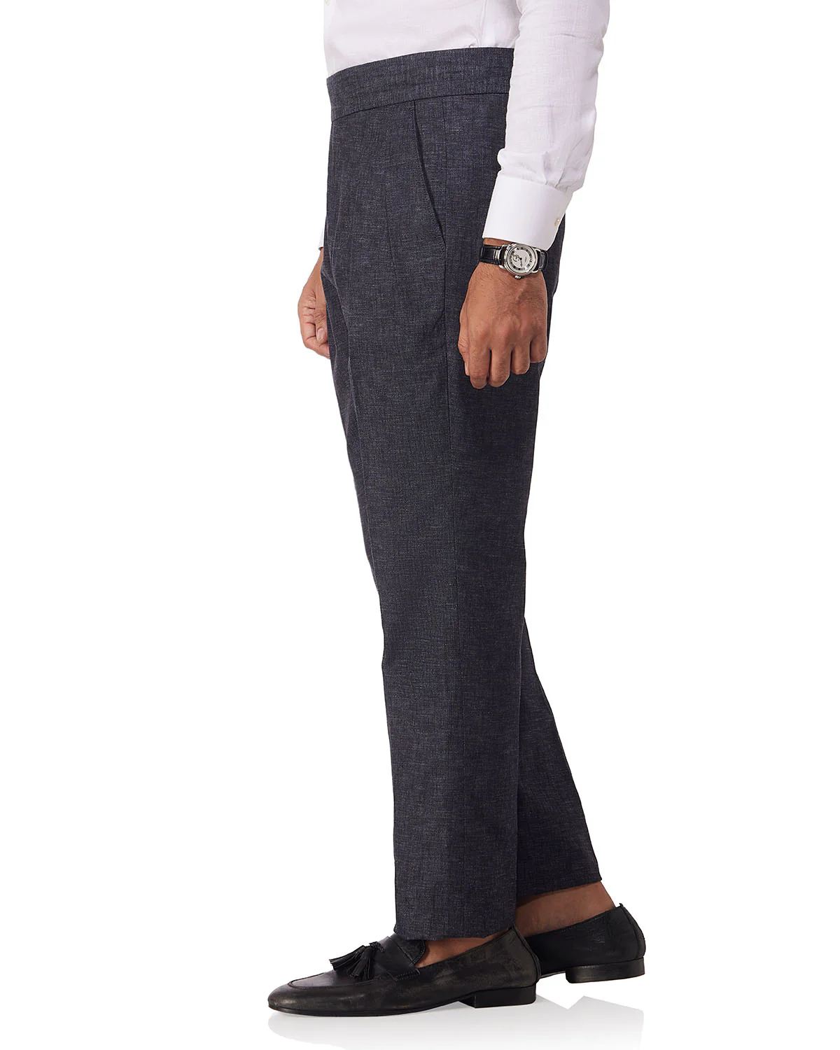 Avorio Cotton Linen Neapolitan Dress Pants - Bluish Grey - Image 3
