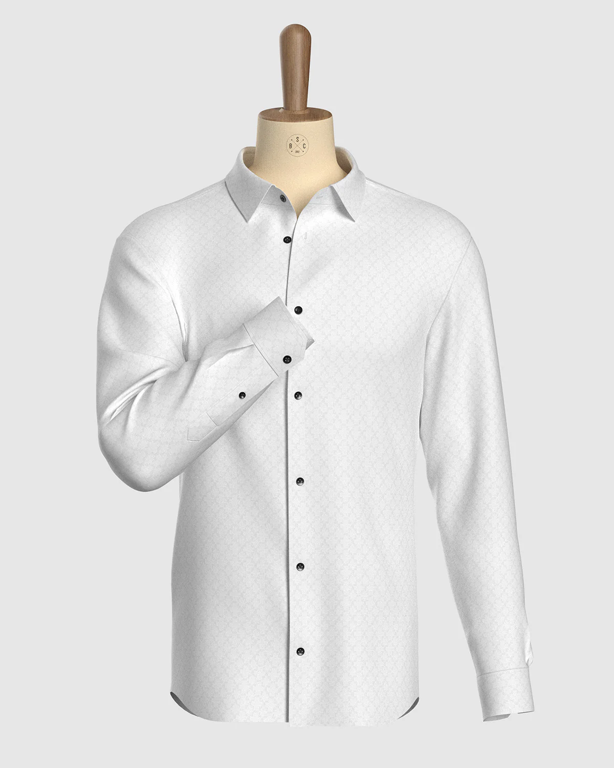 Aztec Cotton Dobby Shirt - White - Image 2