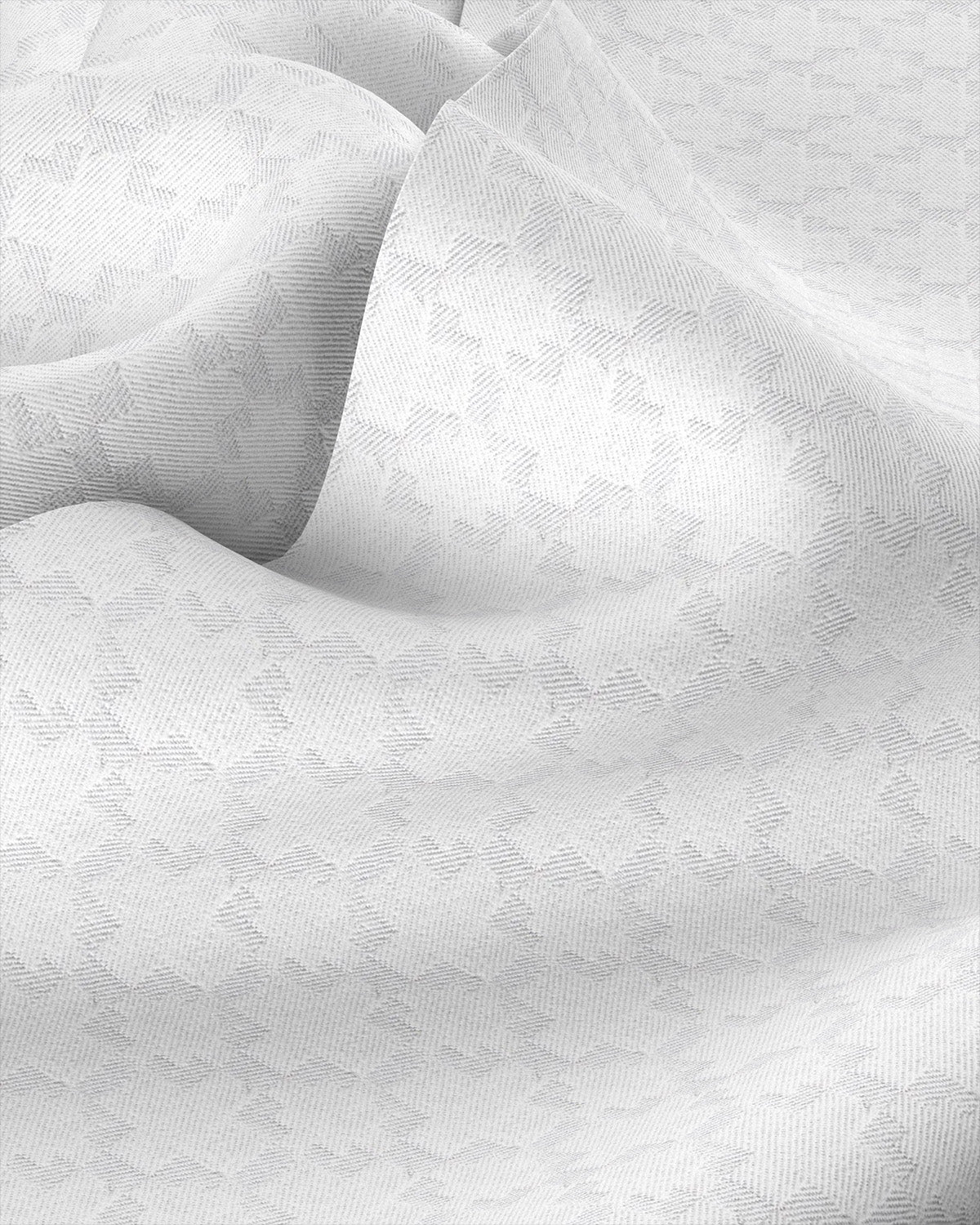 Aztec Cotton Dobby Shirt - White - Image 3