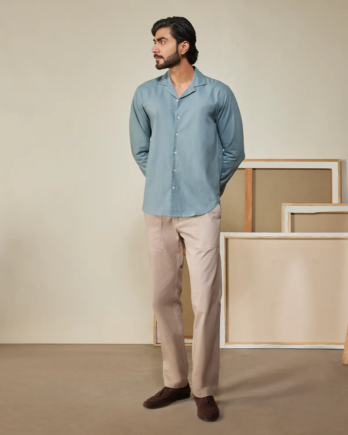 Azure Cotton Linen Shirt - Image 3