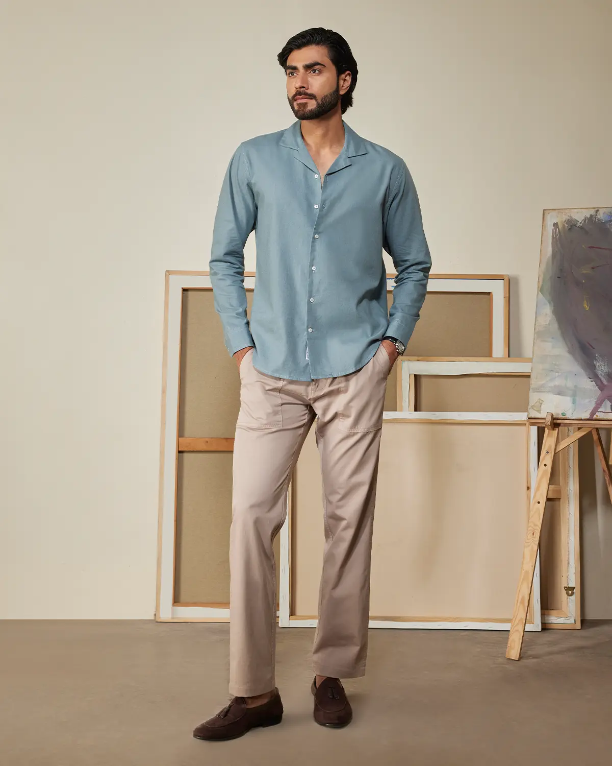 Azure Cotton Linen Shirt - Image 4
