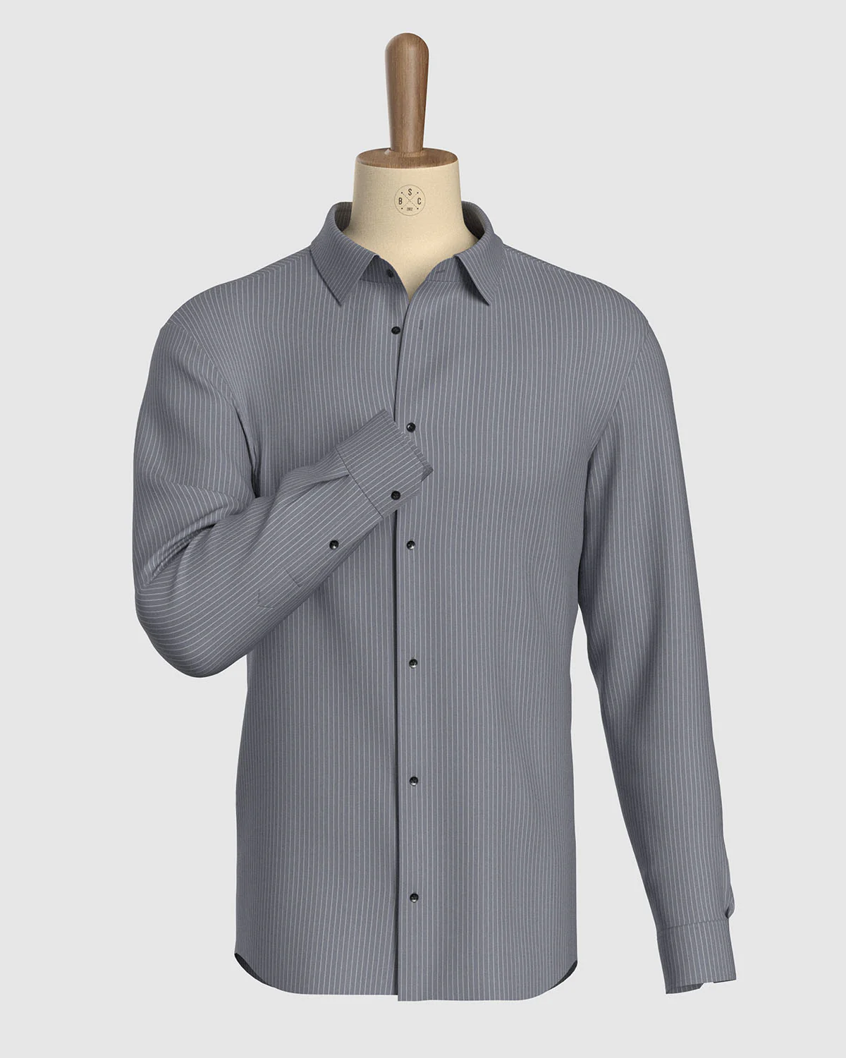 Bexford Twill Striped Shirt - Grey & White - Image 2