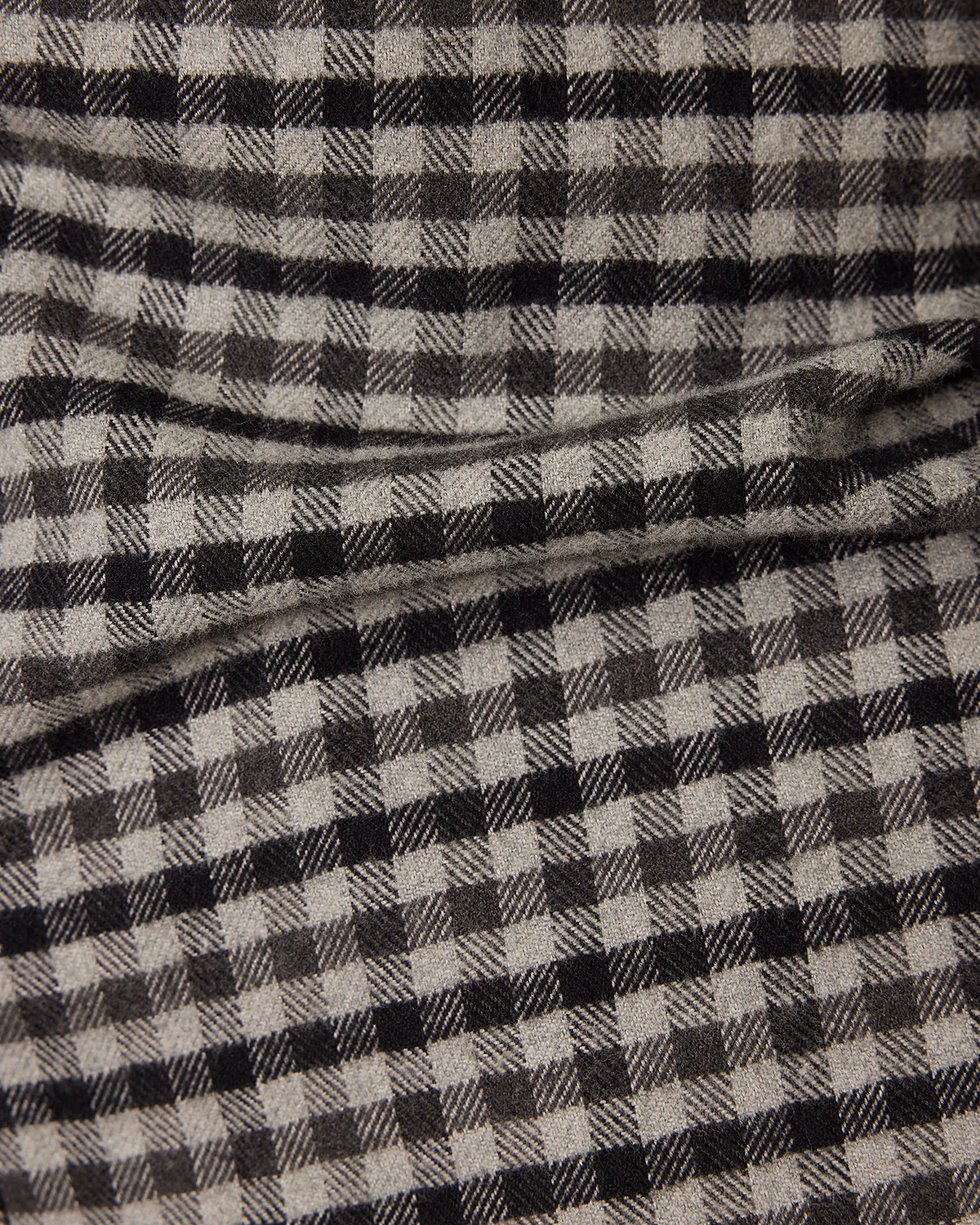 Black & Grey Brushed Herringbone Checked Shirt - Image 6