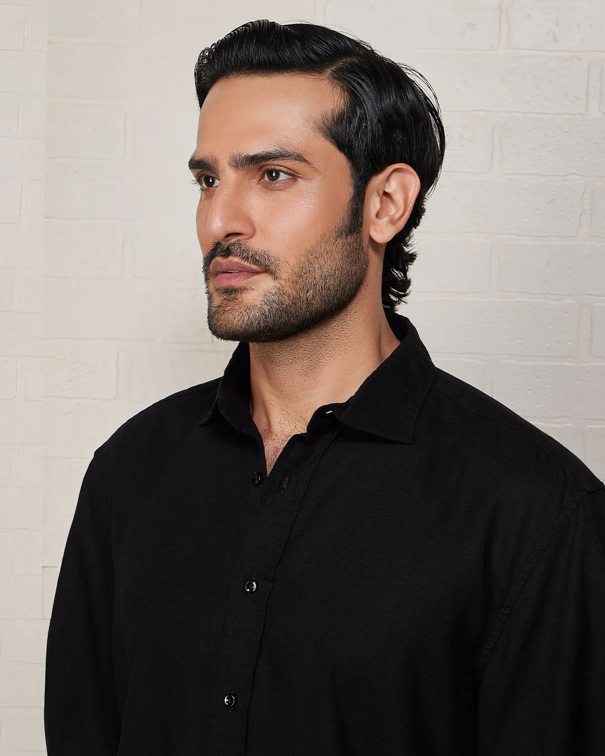 Black Half-Sleeve Soft Washed Shirt - Image 3