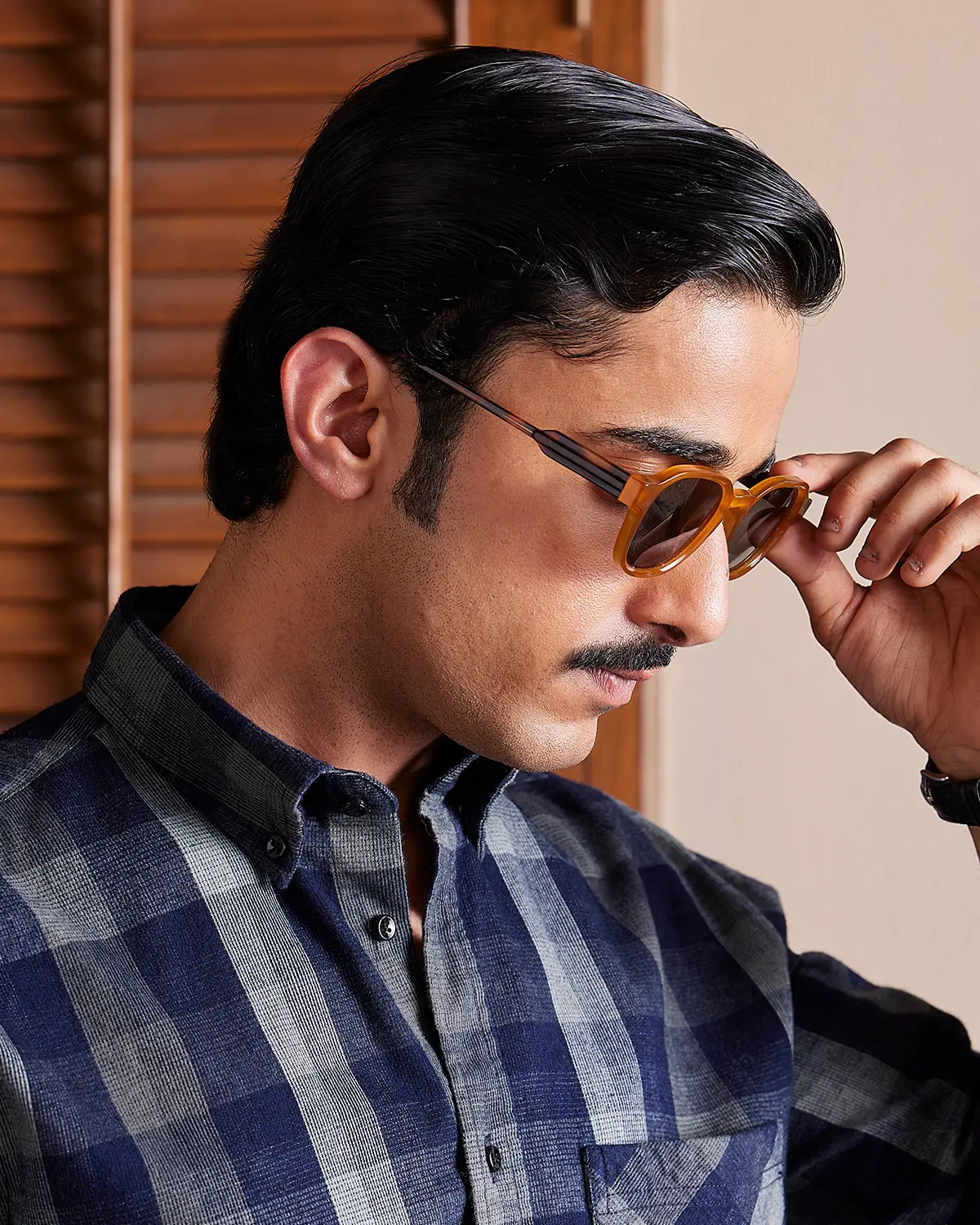Black & Olive Corduroy Checked Shirt - Image 2