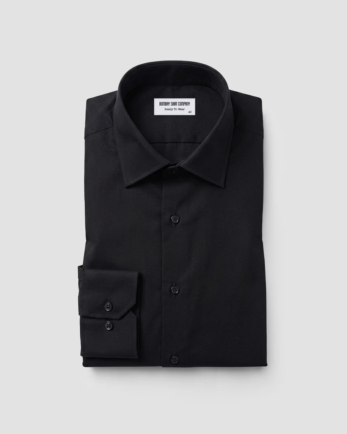 Black Smooth Cotton Poplin Shirt