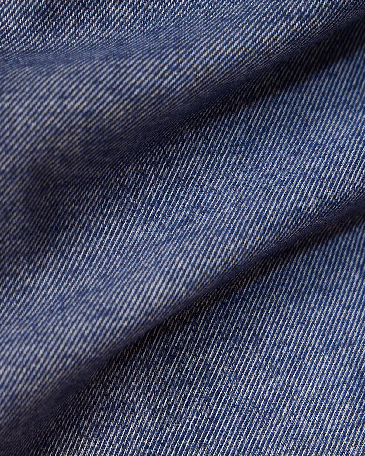 Blue Melange Brushed Twill Shirt - Image 5