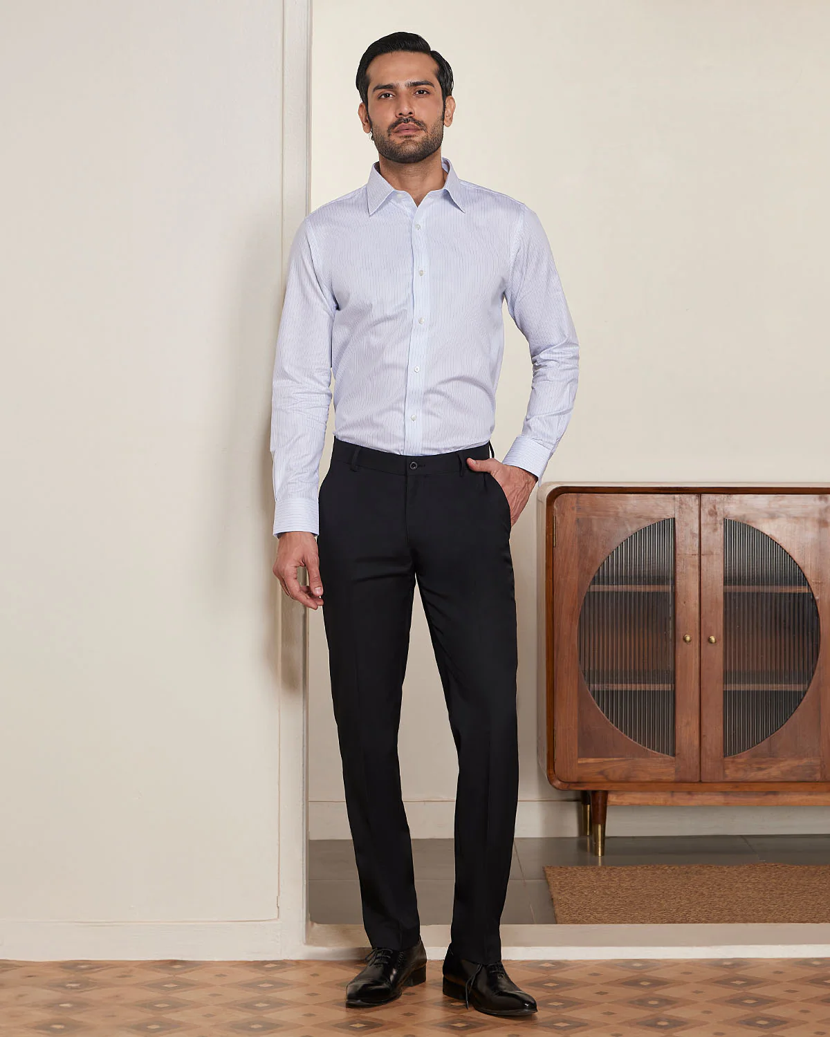 Blue Twill Striped Shirt - Image 4