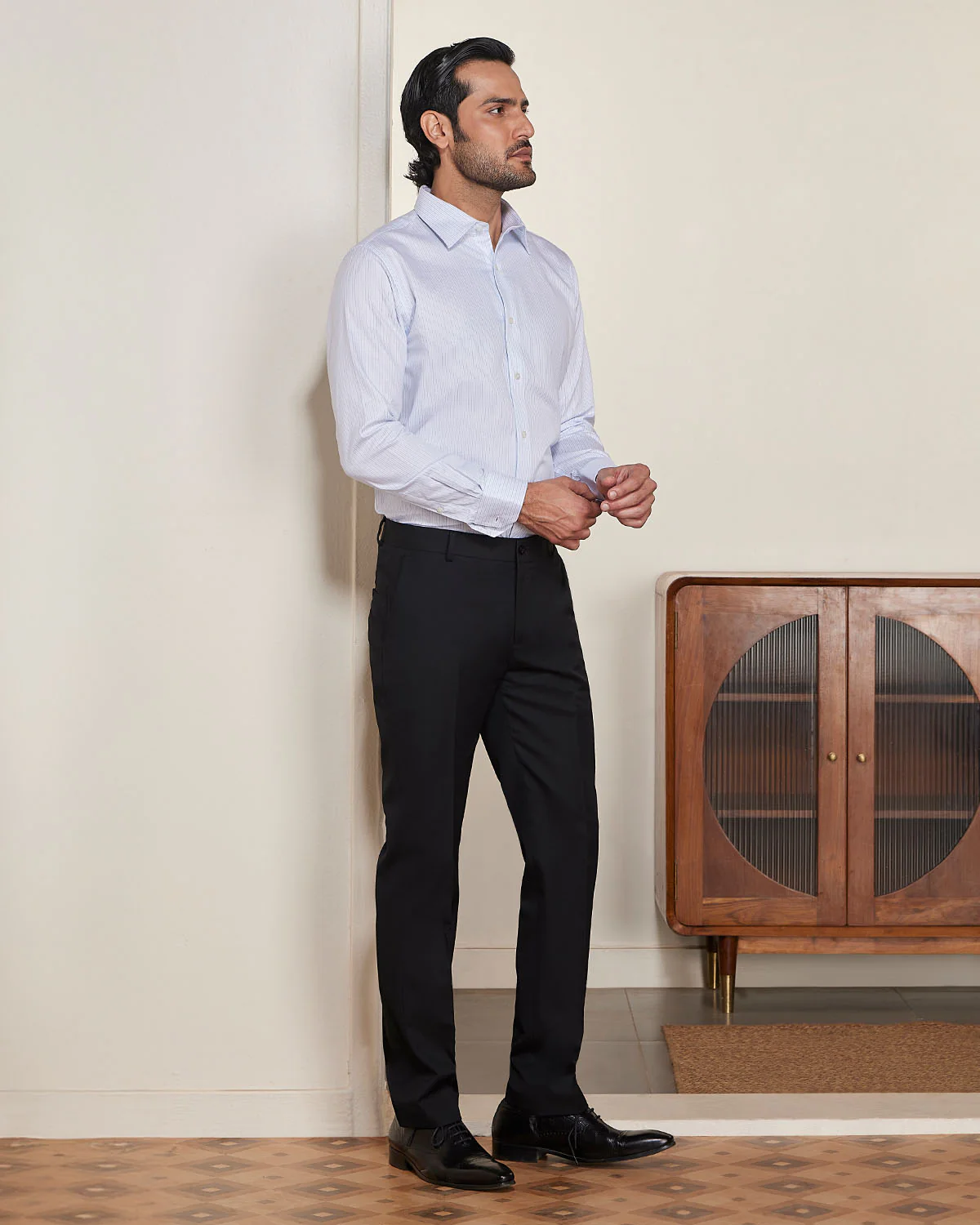 Blue Twill Striped Shirt - Image 5