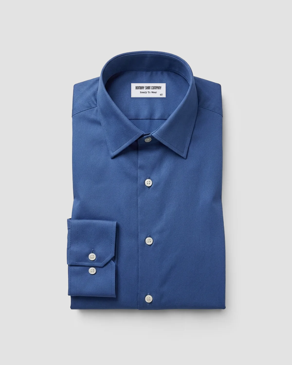 Blue Wrinkle-Free Bamboo Blend Satin Shirt
