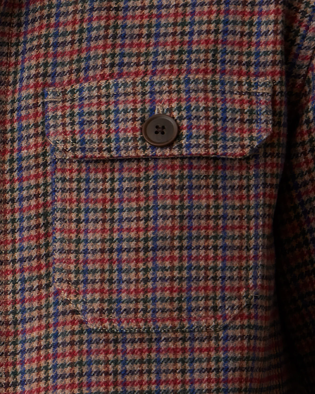Bramble Houndstooth Tweed Shacket - Khaki - Image 5