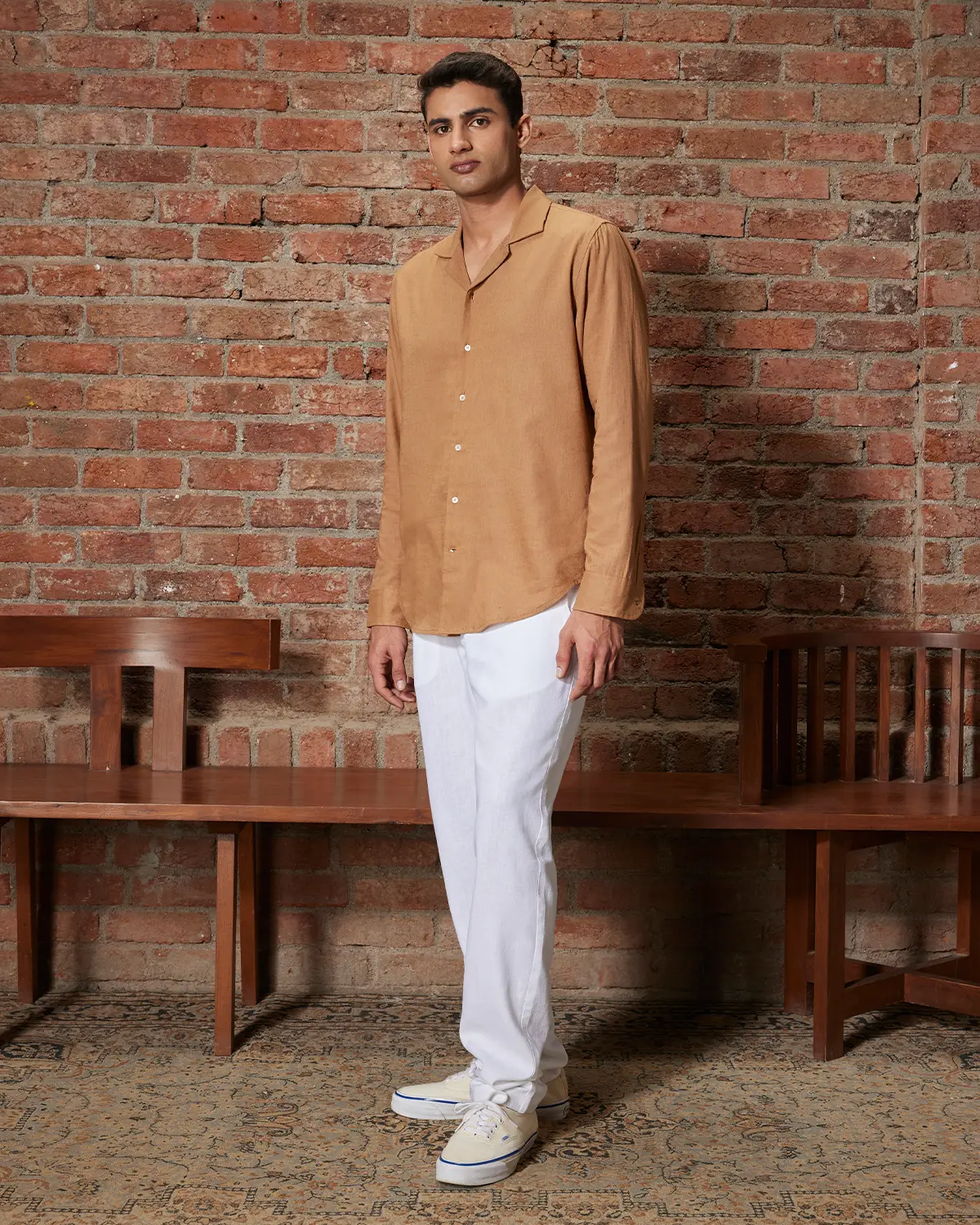 Brown Cotton Linen Shirt - Image 4