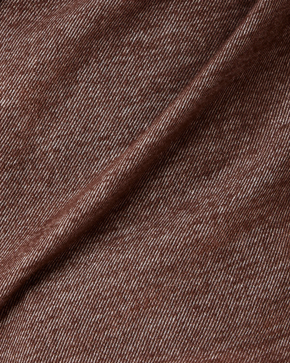 Brown Melange Brushed Twill Shirt - Image 5