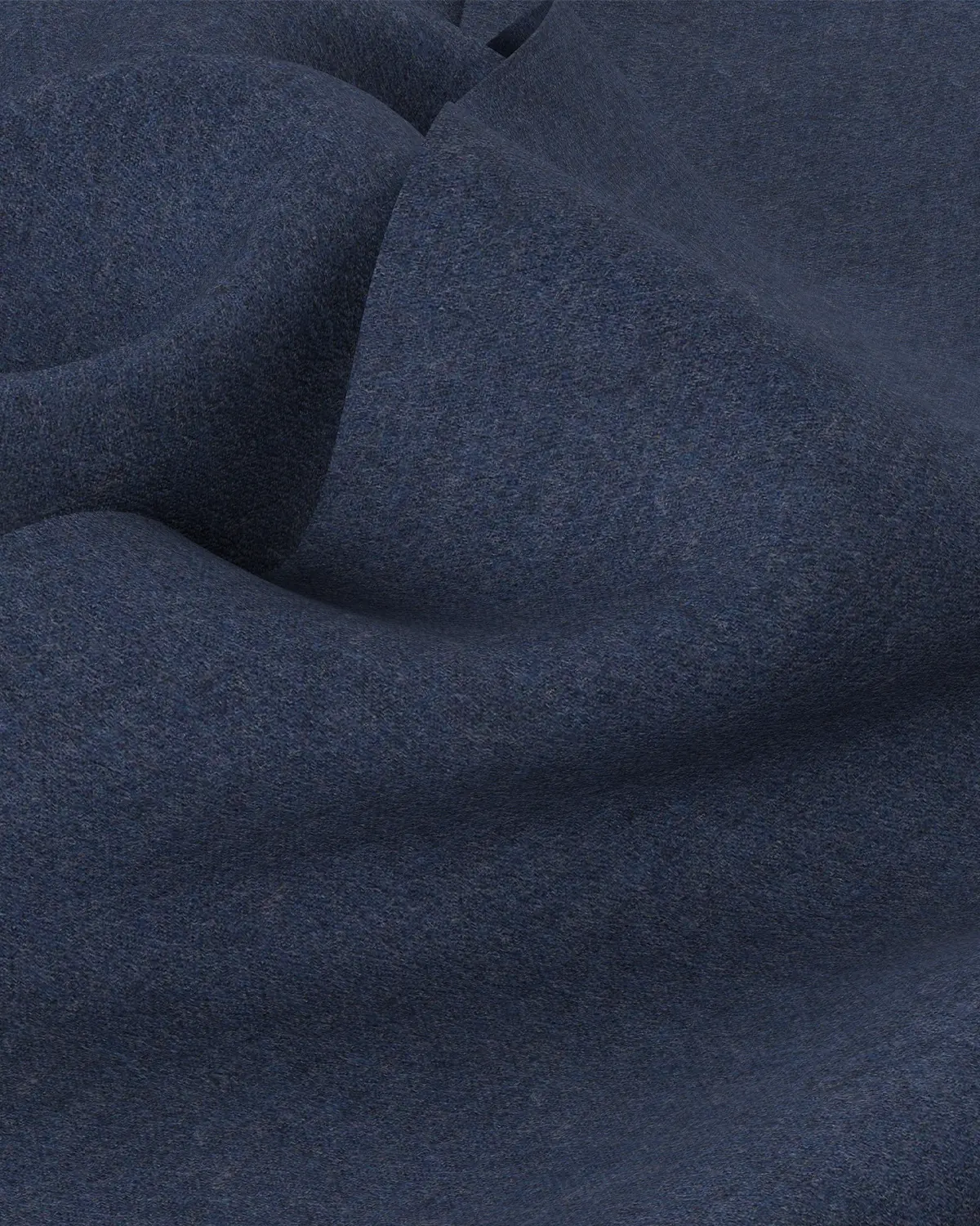 Brushed Herringbone Shirt - Navy - Image 3