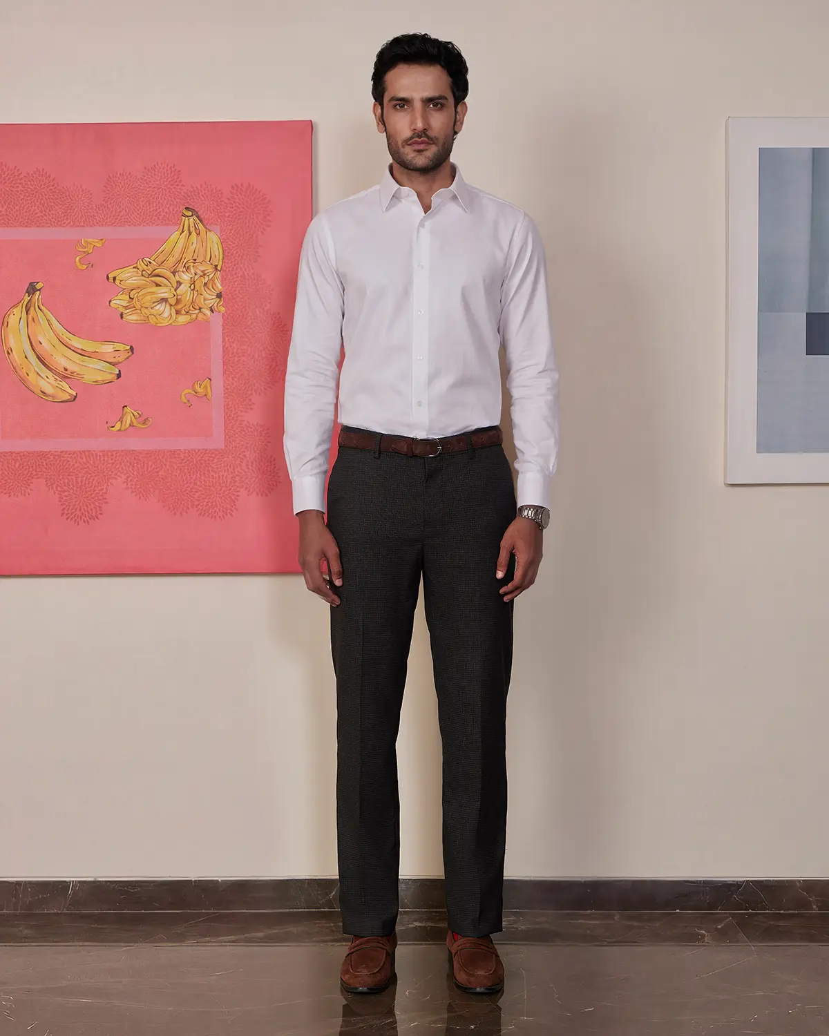 Caelan Dobby Stretch Dress Pants - Charcoal - Image 3