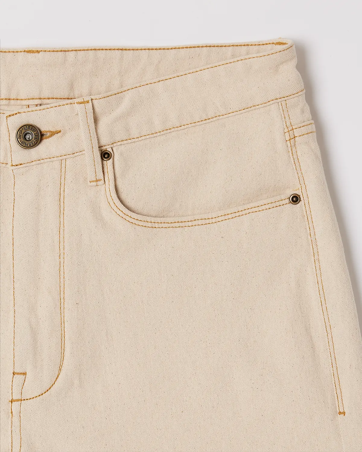 Canvas Ecru Mid-Rise Stretch Jeans - Image 4