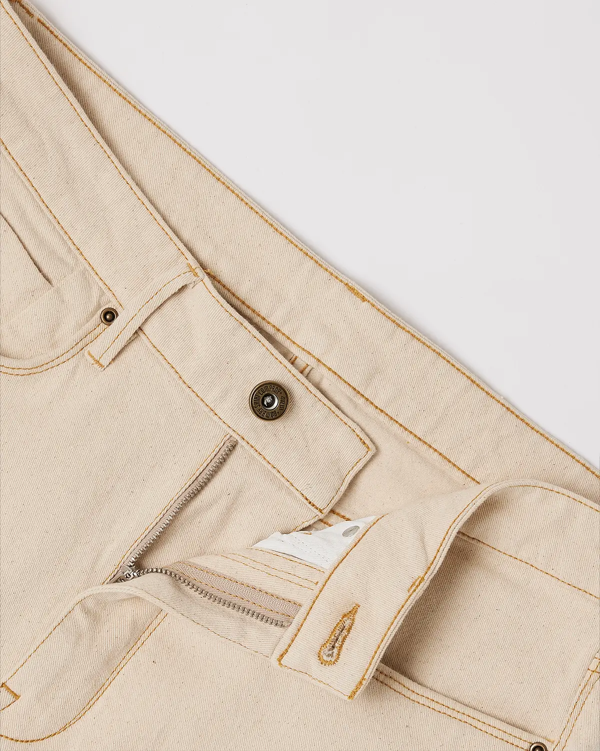 Canvas Ecru Mid-Rise Stretch Jeans - Image 5