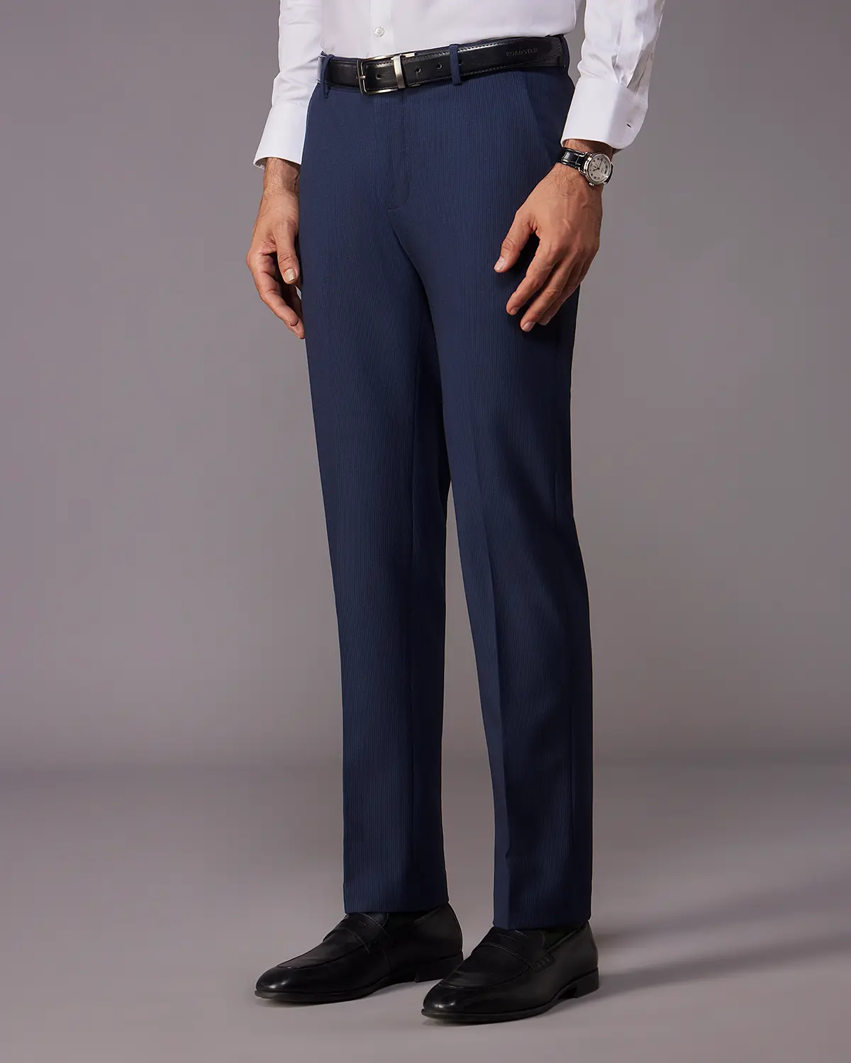 Cavaro Striped Dress Pants - Navy