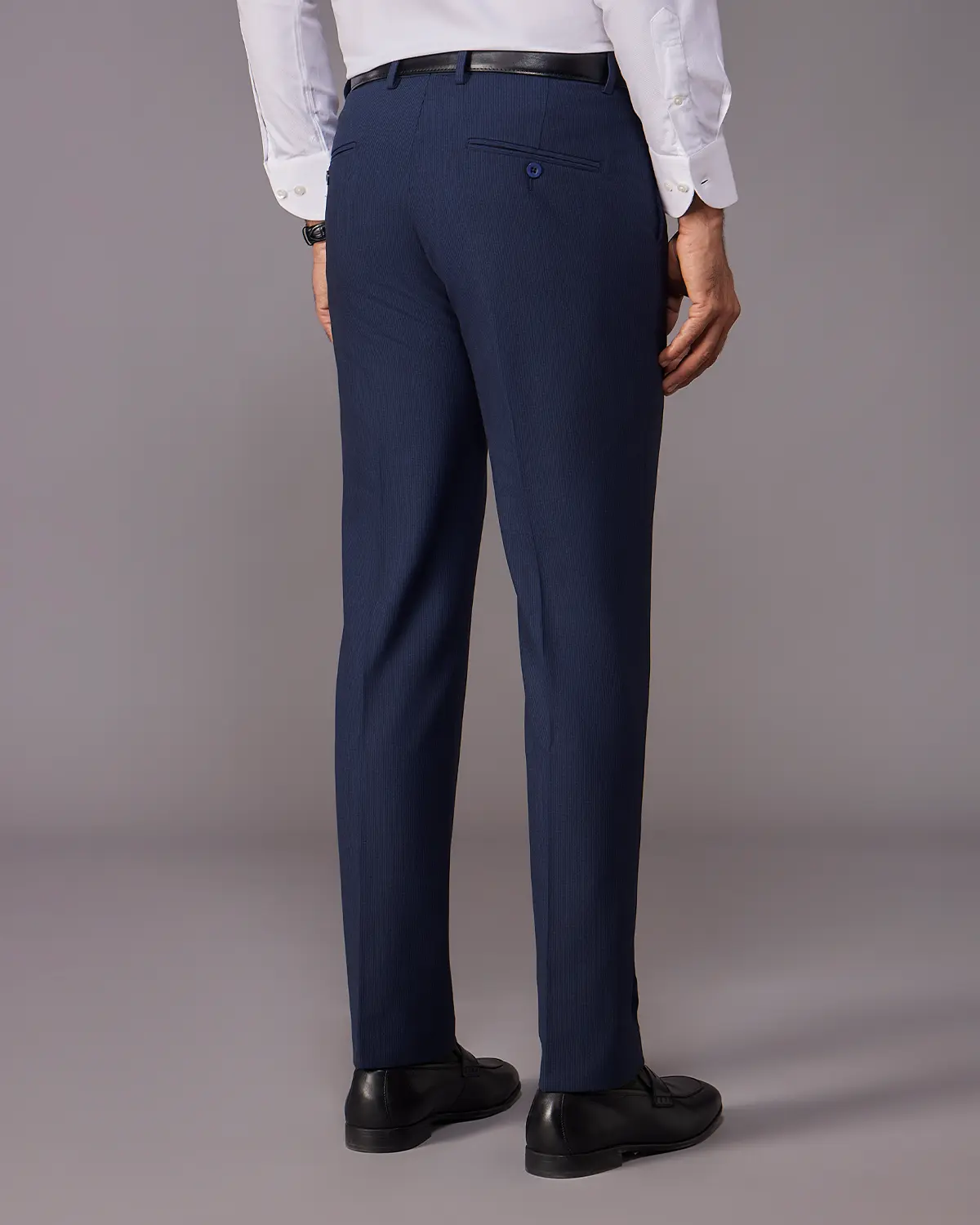 Cavaro Striped Dress Pants - Navy - Image 2