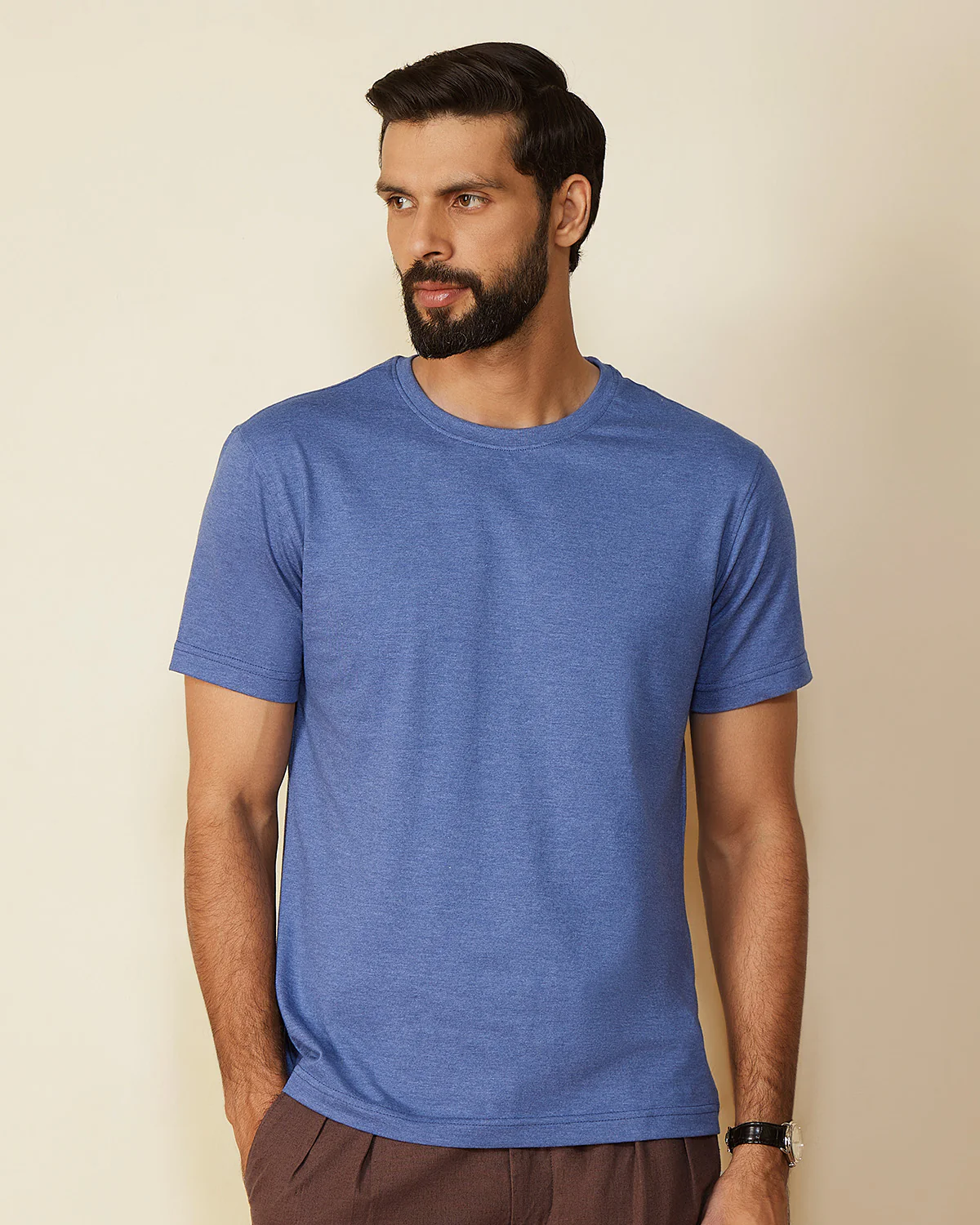 Cityof Melange T-shirt - Mid Blue - Image 2