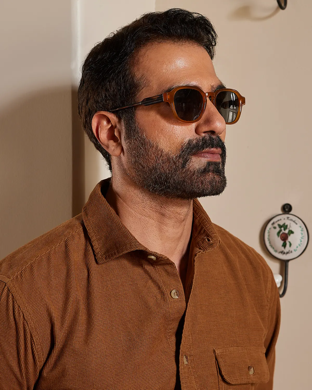 Coffee Brown Textured Dobby Shirt - Image 2