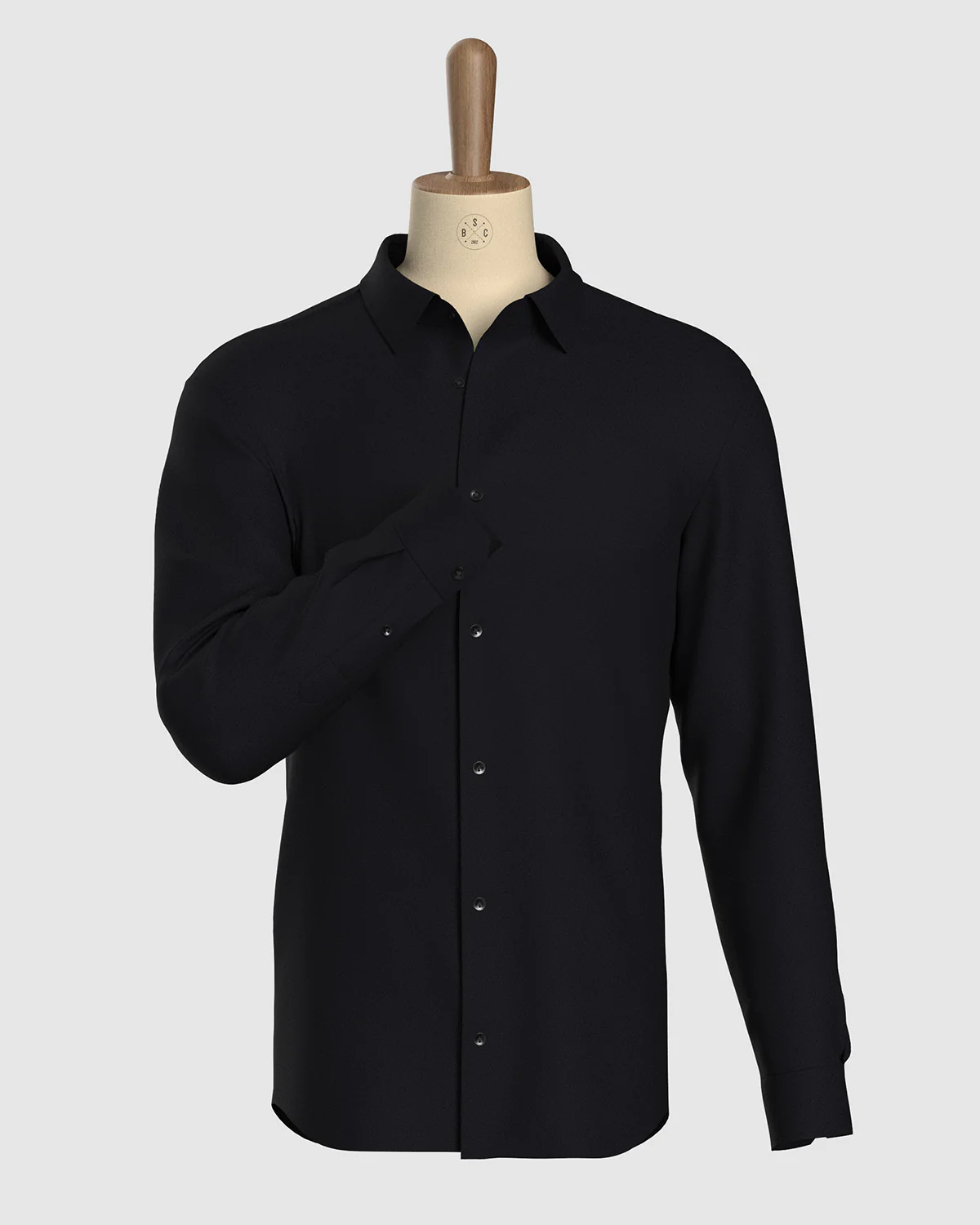 Cotton Diamond Dobby Shirt - Black - Image 2
