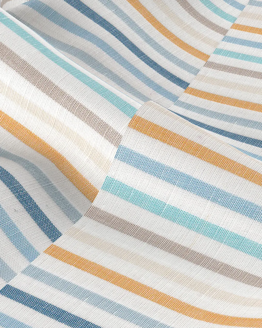 Cotton Linen Striped Shirt - Yellow & Blue - Image 3