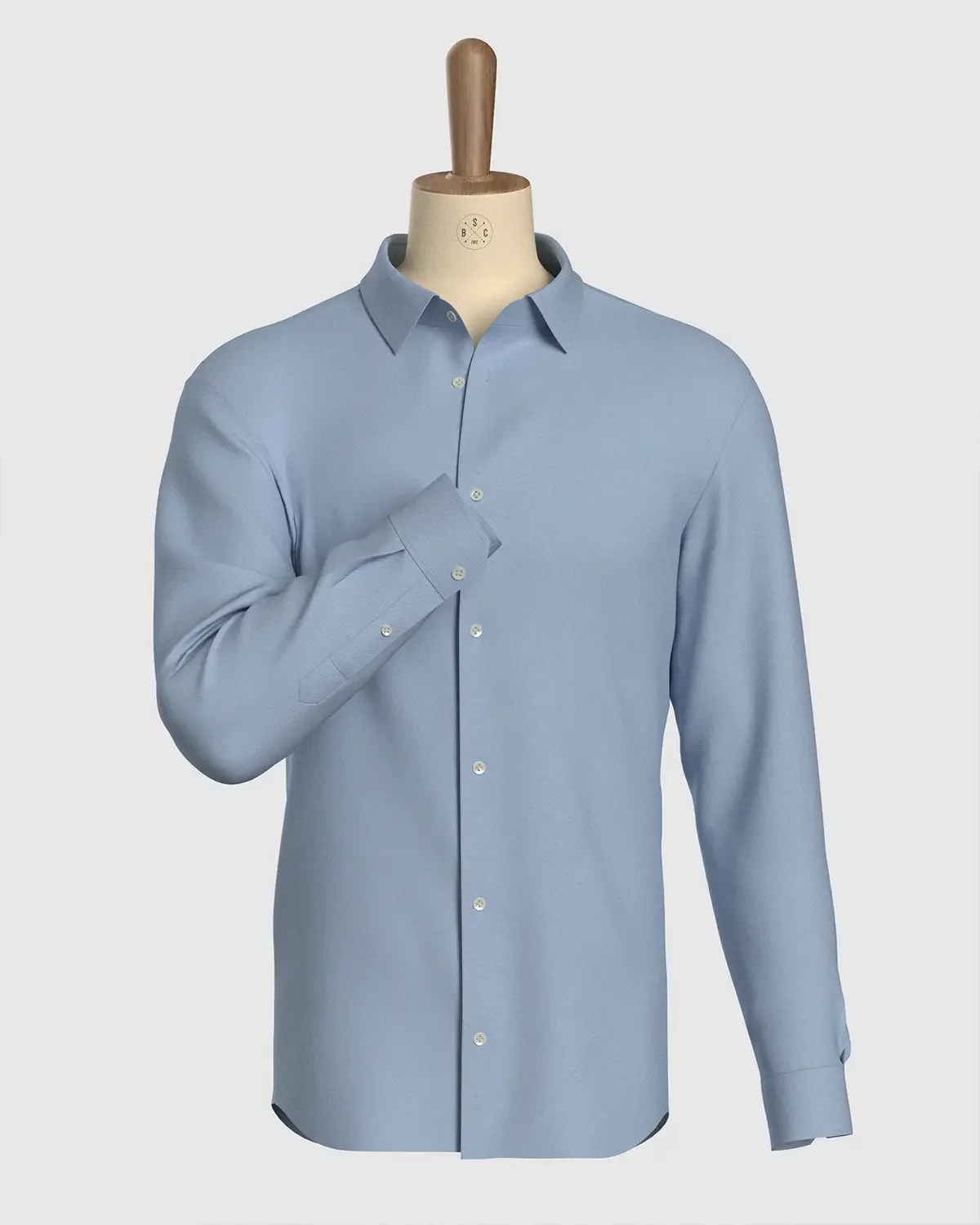 Cotton Oxford Shirt - Light Blue - Image 2