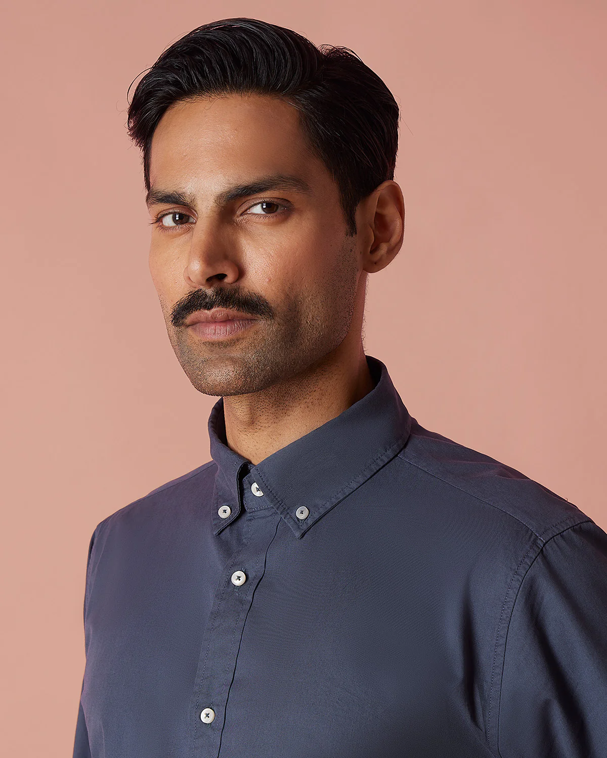 Dark Grey Cotton Washed Twill Shirt - Image 2